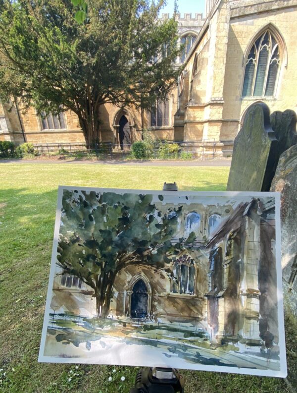 St Mary's Church - Melton Mowbray (Original Watercolour)